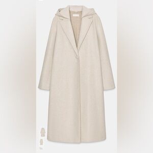 Zara Cream Soft Coat NWT knot hoodie size XL